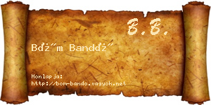 Böm Bandó névjegykártya